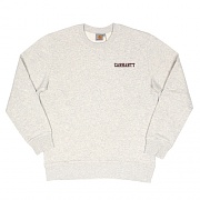 (I022070)COLLEGE SCRIPT SWEATSHIRT-SNOW HEATHER